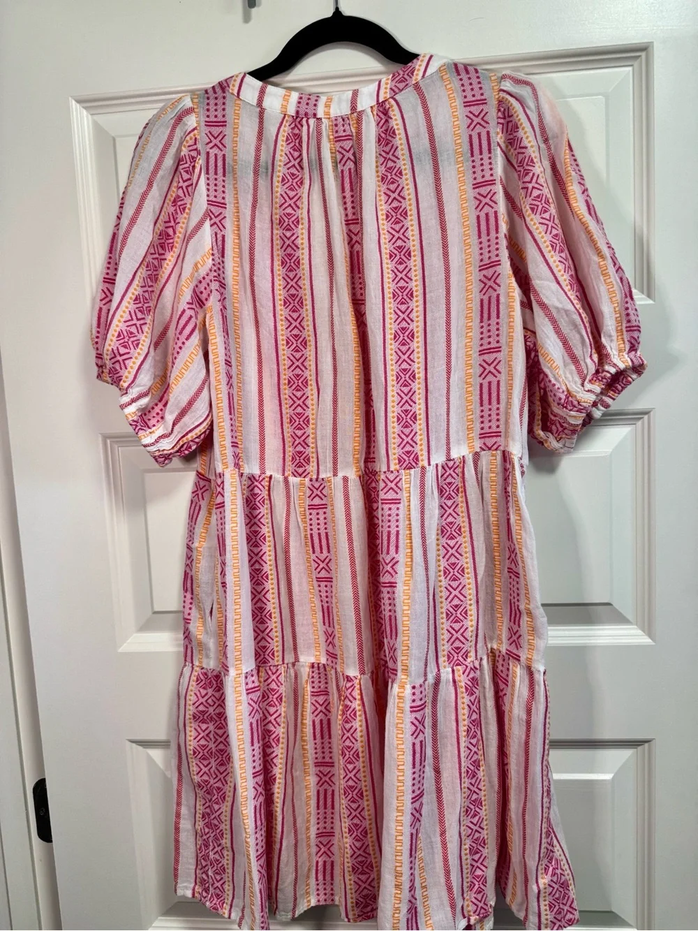 Velvet by Graham & Spencer Pink and Orange Striped Midi Dress